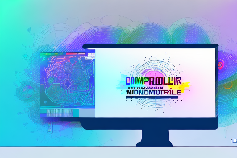 A computer monitor with a colorful display of digital effects and post production tools